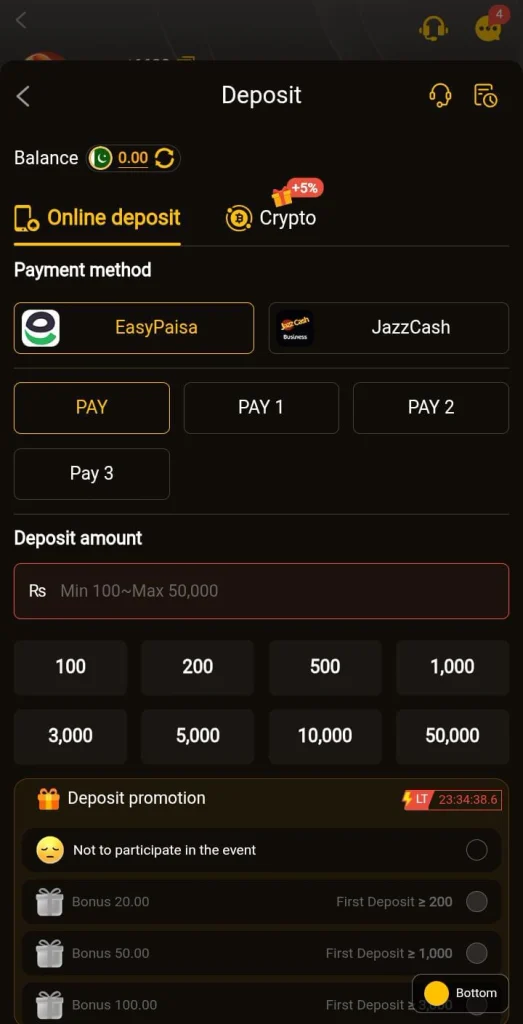 666PK Game Deposit and withdraw